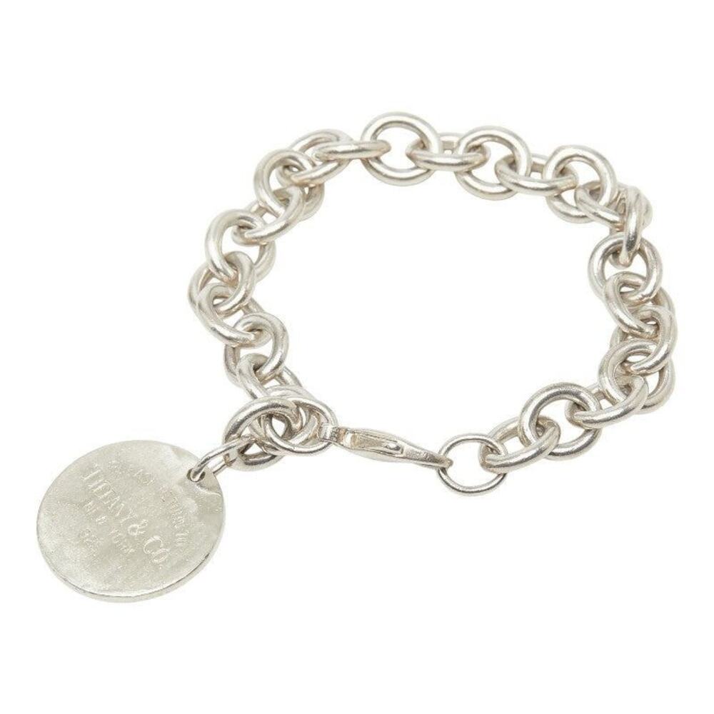 Tiffany & Co. Return To Tiffany Round Tag Chain Bracelet Sterling Silver 925